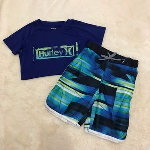 Boys swim shorts and Rash guard